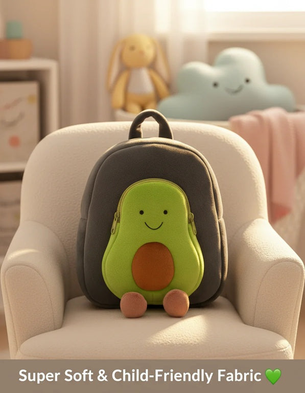 Avocado kids Backpack -Plush Backpack – Soft Bag for Kids 2-5 Years