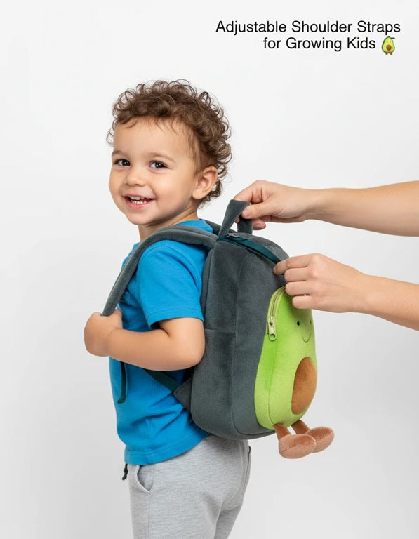 Avocado kids Backpack -Plush Backpack – Soft Bag for Kids 2-5 Years