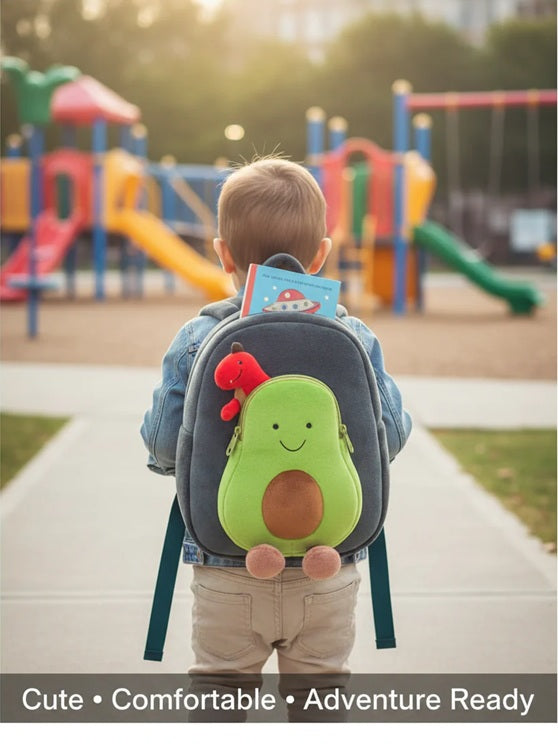 Avocado kids Backpack -Plush Backpack – Soft Bag for Kids 2-5 Years
